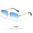HBK Square Rimless Sunglasses Women TOP Quality Retro Metal Sun Glasses Men Luxury Party Business Gradient Shades 2024