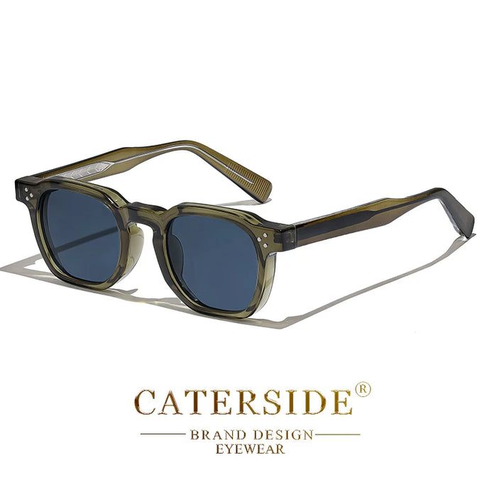 CATERSIDE Mode Hommes Lunettes de Soleil Petit Cadre Carré Design Personnalisé Lunettes de Soleil Femmes Voyage Fête Affaires Festival Cadeau