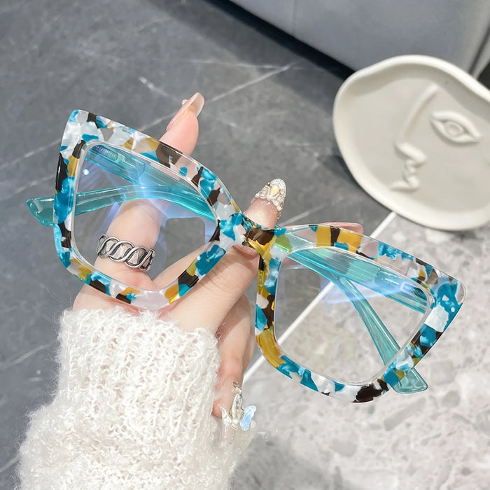 Fashion Floral Cat-Eye Reading Glasses for Women, Home Office & Phone Viewing, Face-Shaping Trendy Reading Glasses
