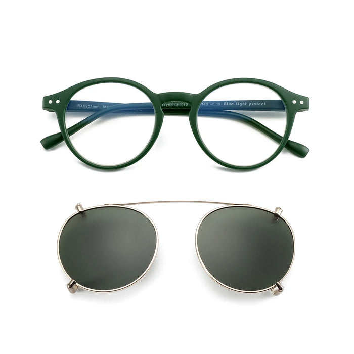 ZENOTTIC 2026 Fashion/Retro Clip On Sunglasses (Anti Blue Light Glasses+Polarized Clip)  for Men Women