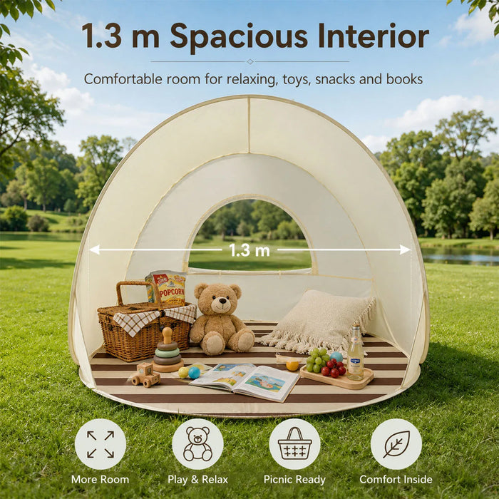 1.2/1.3/1.4M Instant Pop Up Tent No Assembly Portable Outdoor Shade Shelter Spacious Folding Canopy for Lawn Picnic Camping