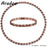 ARADOO Premium Copper Bracelet Necklace for Women Men Jewelry Set Gifts