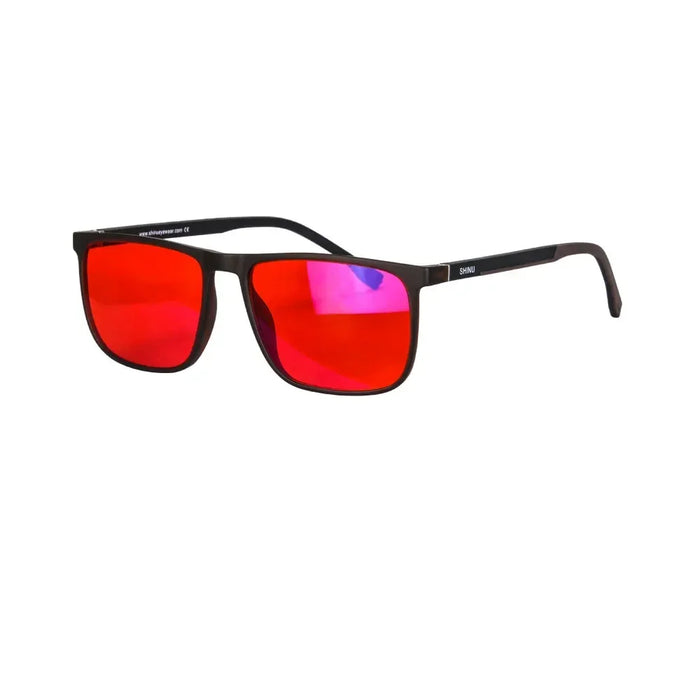 SHINU Gafas de bloqueo de luz azul para un buen sueño, lentes rojas para hombres, luz antigreen, elimina la fatiga ocular, gafas Bluelight 078RD