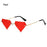Triangle Diamond Shaped Sunglasses for Women Men Vintage Clear Ocean Gradient Glasses Rimless Polygon Sun Glasses