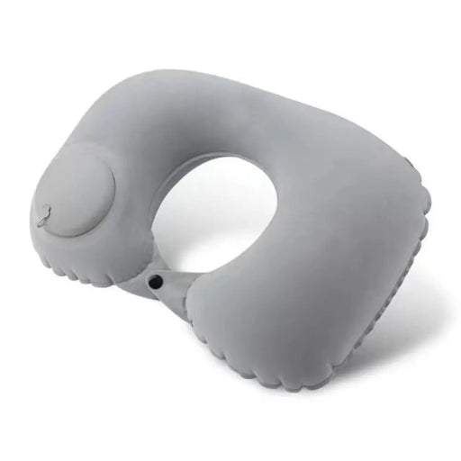 Almohada de cuello inflable en forma de U portátil con pulsador, suave soporte de aire, almohada de viaje cómoda para dormir en vuelos y coches