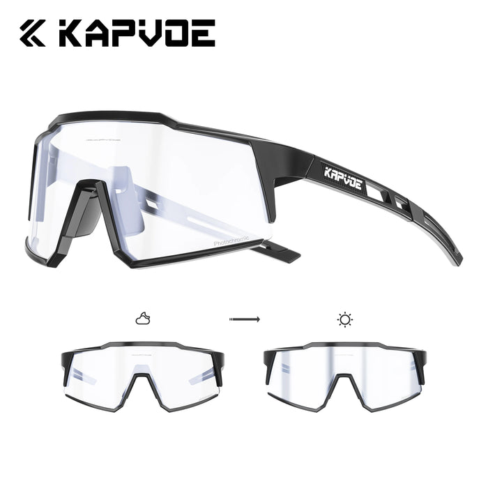 Kapvoe Photochromic Sunglasses Men Cycling Glasses UV400 MTB Clear Mountain Bike Transition Bicycle for Women Sports Eyewear