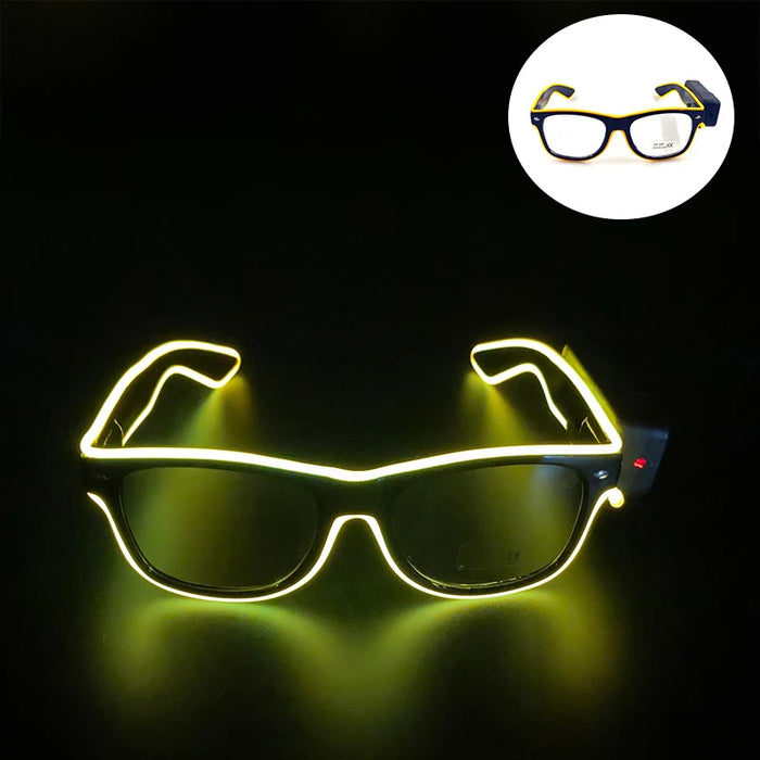 Nouvelles lunettes lumineuses LED sans fil pour festival, rave, soirée, lunettes de soleil mosaïque lumineuses néon, lunettes de club disco