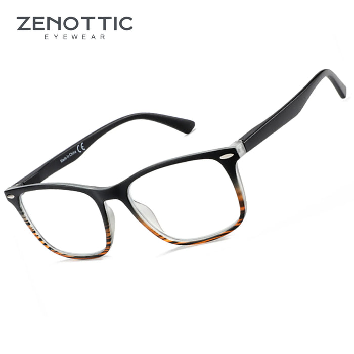 ZENOTTIC Fashion Square Reading Glasses Men Anti Blue Light Blocking Eyeglasses Computer Readers with Spring Hinge