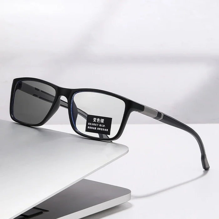 -0.5 -0.75 -1.25 Photochromic Anti Blue Light Outdoor Sports Cycling Ultra Light High-definition Color Changing Myopia Glasses