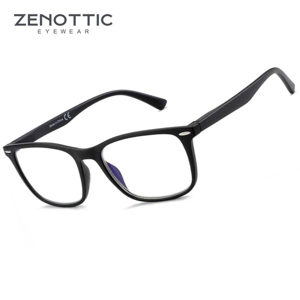 ZENOTTIC Fashion Square Reading Glasses Men Anti Blue Light Blocking Eyeglasses Computer Readers with Spring Hinge