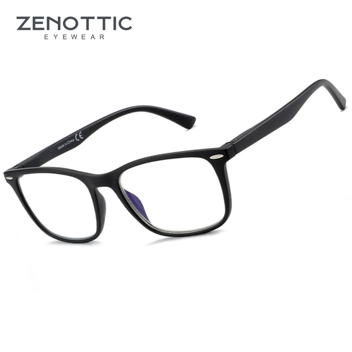 ZENOTTIC Fashion Square Reading Glasses Men Anti Blue Light Blocking Eyeglasses Computer Readers with Spring Hinge