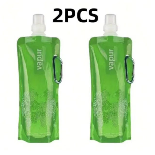 500ML Botella de agua plegable de silicona ultraligera portátil Bolsa de agua plegable Suministros deportivos al aire libre Senderismo Camping Bolsa de petaca blanda