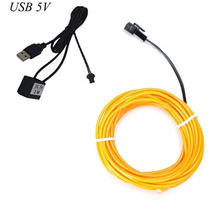 Flexible Neon Light Glow EL Wire Rope Cable LED Lights For Christmas Dance Rave Decoration DIY Shoes Clothing USB LED Strip Lamp