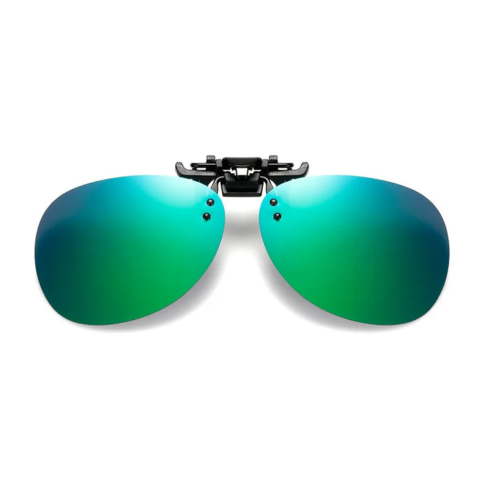 VIVIBEE Rimless Pilot Flip Up Clip on Sunglasses Oversized Men Polarized Clips Aviation Big Size Driving Women UV400 Glasses