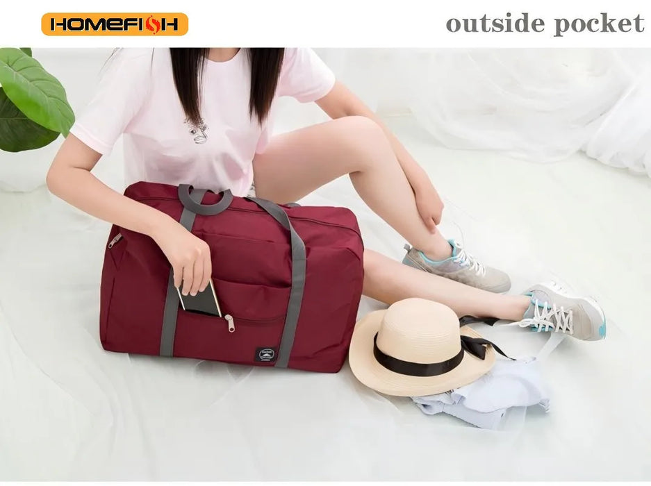 Homefish Folding Travel Storage Bag Large Capacity Luggage Handbag for Travel Moving