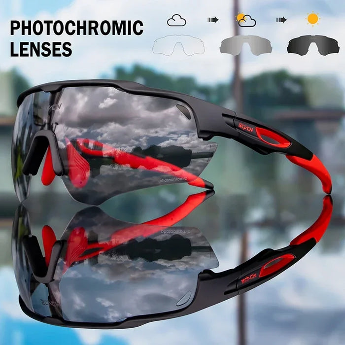 SCVCN Outdoor Bicycle Photochromic Glasses Men Cycling Glasses Polarized Cycle Sunglasses MTB UV400 Goggles Woman Bike Eyewear