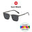 VIVIBEE Gafas de Sol Clásicas Rectangulares Polarizadas para Hombre, Negro Mate, UV400, de Moda, Cuadradas, con Bisagra de Resorte, para Conducir