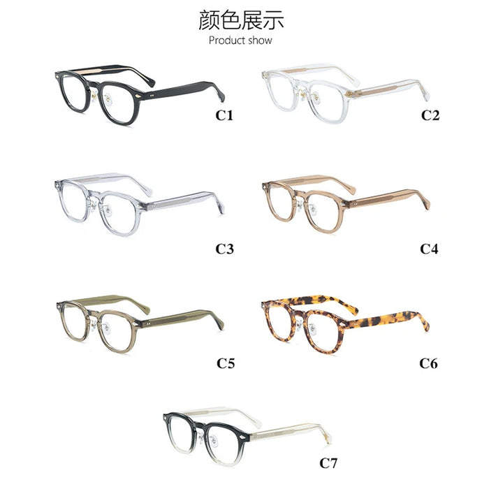 HBK Retro Oval Glasses Frames Transparent Lenses Men High Quality TR-90 Frame Glasses Women's Reading Computer Eyewear