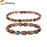 Vinterly Pure Copper Bracelet Magnetic Therapy 22cm Vintage Artificial Turquoise Benefits Chain Link Jewelry Blue Stones Magnets