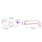 Women's bifocal reading glasses with anti-blue light, folding case, oval pink, for presbyopia.