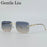 Gafas de sol de moda cuadradas sin montura estilo punk para hombre 2025 de marca de lujo con borde cortado sin marco gafas de sol para hombre con cabeza de leopardo