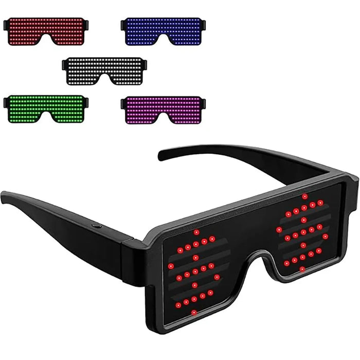 LED Glasses Light Up Dynamic Party Favor Glasses Festival Christmas USB Rechargeable LED Rave Glowing Flashing Glasses