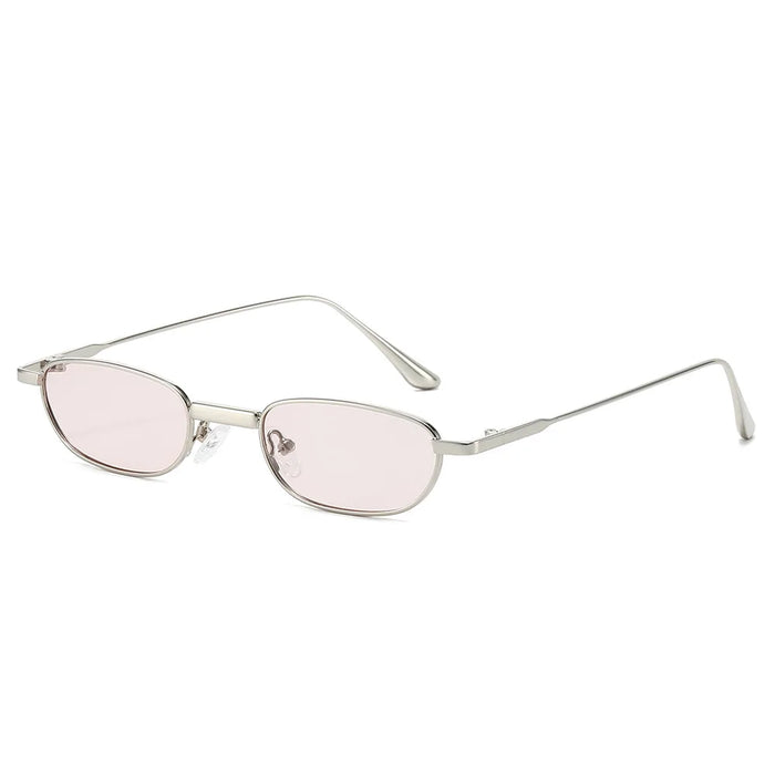 Luxury Small Frame Rectangular Women Sunglasses 2025 Fashion Brand Transparent Ocean Lens Design Metal Frame Men Glasses UV400