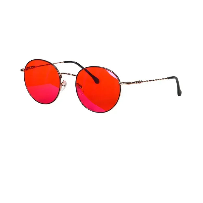 SHINU Lunettes rondes anti-lumière bleue verres de protection lunettes femme Orange rouge lunettes y2k Anti-lumière verte pour un bon sommeil