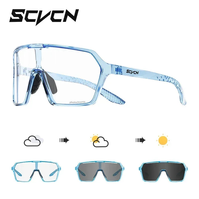 SCVCN New Photochromic Cycling Sunglasses Road Mtb Bike Glasses UV400 Sports Running Drving Goggles Men Women Bicycle Eyewear