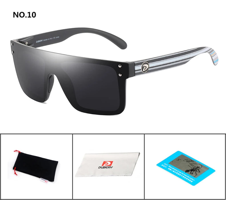 DUBERY Polarized Sunglasses One Piece Lens Men Oversized Sunglasses UV400 Women Rimless Fashion Safety Sun Glasses Italy Design