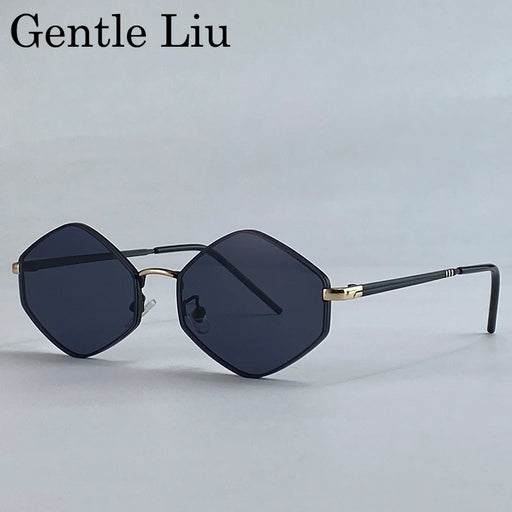 Fashion Hexagon Sunglasses Women Men 2026 Luxury Brand Vintage Punk Polygon Sun Glasses For Lady Unique Irregular UV400 Eyewear