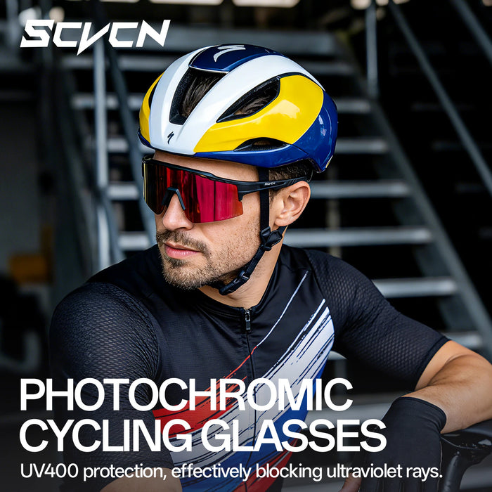 SCVCN Hiking Eyewear Women UV400 Photochromic Bike Riding Sunglasses Outdoor Men Sports MTB Goggles Running Climbing Hydrophobic