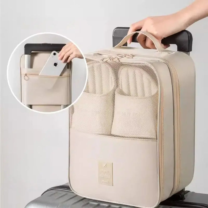 Bolsa de almacenamiento para zapatos de viaje, bolsa lavada diagonal transpirable de malla para varios pares de zapatos, caja portátil para viajes de negocios