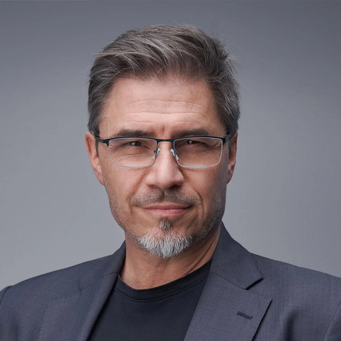 Blue Light Reading Glasses Men Computer Readers Anti Glare Metal Frame with Spring Hinge UV400 Protection Eye Strain Relief
