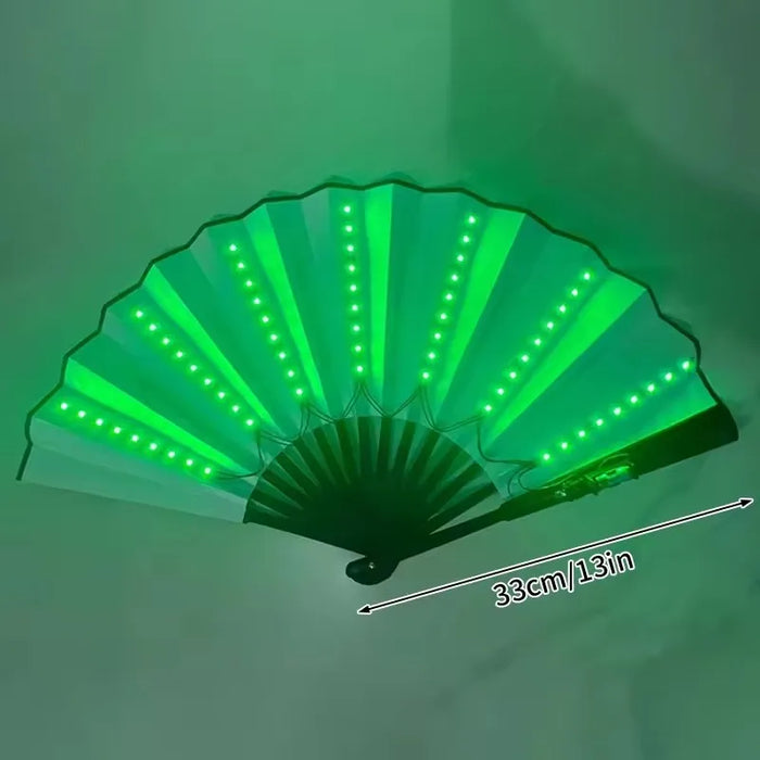 Glow Folding Led Fan Led Glasses Dancing Light Fan Night Show Halloween Christmas Rave Festival Accessories Glow Party Supplies