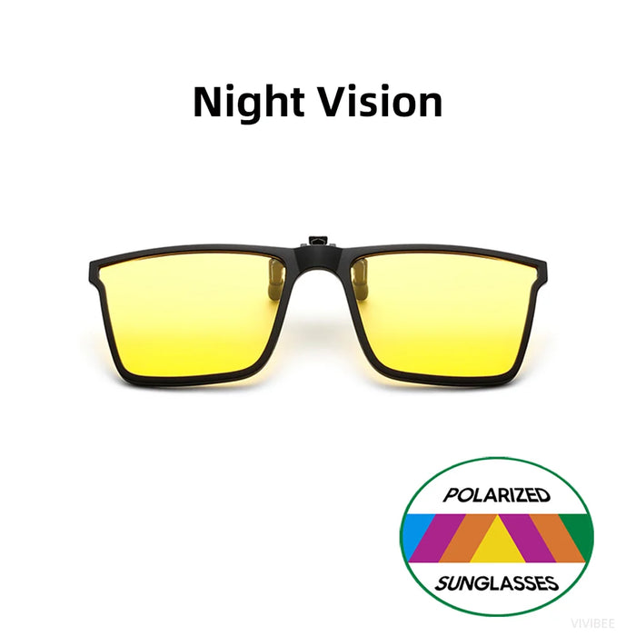 Gafas de sol VIVIBEE cuadradas con clip abatible, polarizadas, espejo azul, para conducir, lentes grises UV400 fotocromáticas, clips de visión nocturna