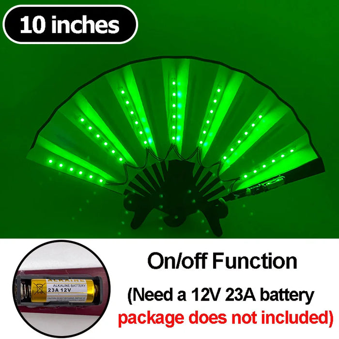 Luminous Folding LED Fan Dancing Light Fan Flashing For Night Music Show Rave Festival Accessories Glowing In The Dark Party
