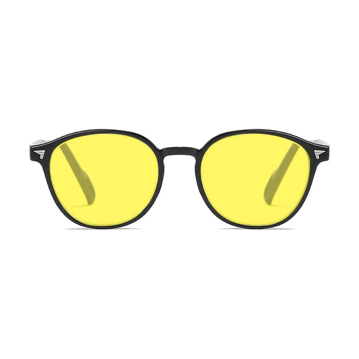 Round Frame Yellow Lens Night Vision Glasses for Men Women Ultralight Blue Light Blocking Eye Protection Eyewear for Driving