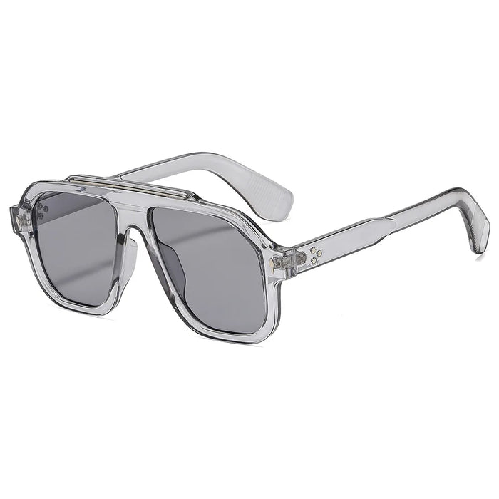 New Retro Leopard Square Frame Women Sunglasses Y2K Luxury Brand Personality Rivet Frame Design Outdoor Punk Men Glasses UV400