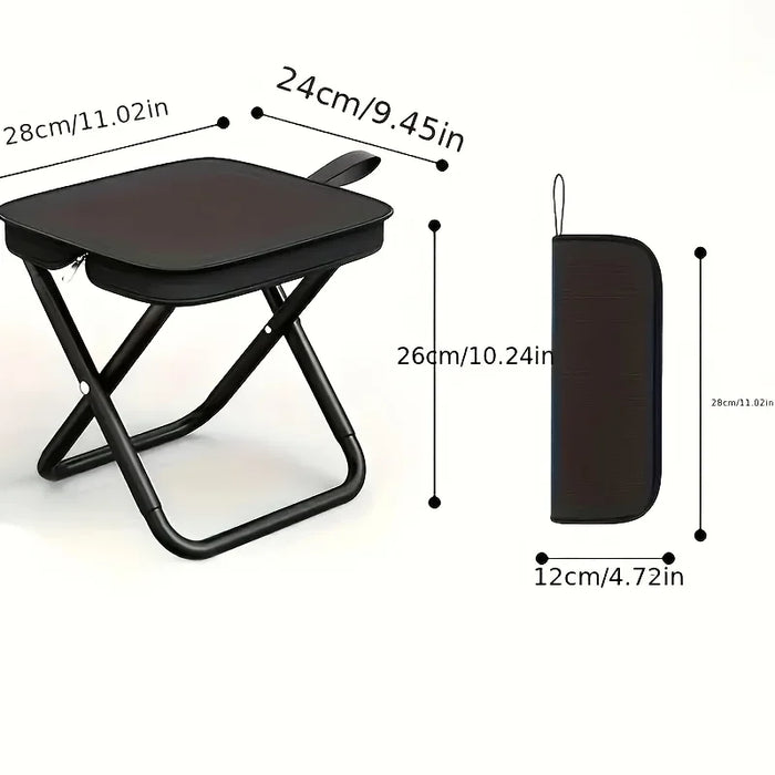 Compact Portable Folding Camping Stool Durable Iron Frame Lightweight for Picnic Fishing Hiking