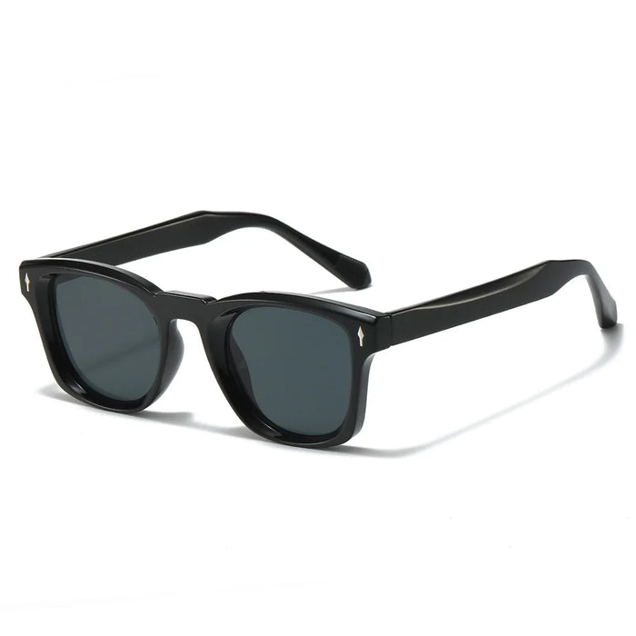 Women Square Sunglasses Men Punk Shades UV400 Retro Rivets Decoration Trending Sun Glasses Clear Lens Frame