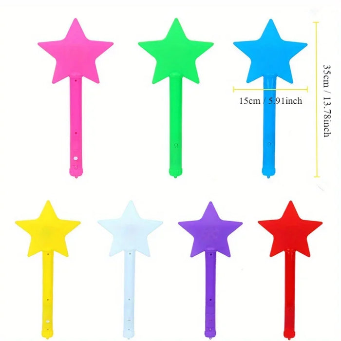 1pc LED Étoile à cinq branches Clignotante Lumineuse Baguette Lumineuse Colorée Fluo Princesse Cadeau Fête Anniversaire Fournitures