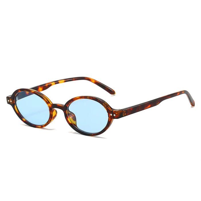 Nuevas Gafas de Sol Pequeñas Ovaladas para Mujer, Gafas de Sol para Hombre, Tonos Retro Femeninos, Gafas con Lentes Transparentes, de Moda para Mujer, UV400