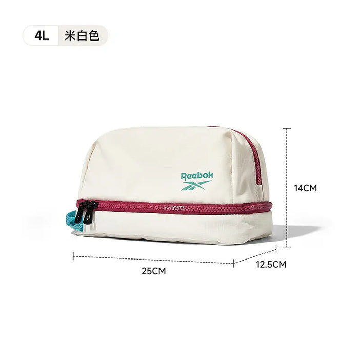 REEBOK Minimalist Lightweight Women Sports Toiletry Bag Lady Waterproof  Barrier White Travel Make Up Wash Bag