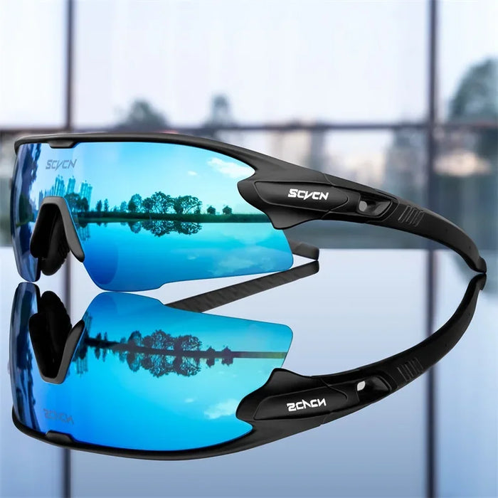 SCVCN Mountain Bicycle Glasses Sports Men's Sunglasses Photochromic Cycling Goggles MTB Road Running UV400 Protection Eyewear