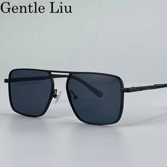 Gafas de sol punk cuadradas de gran tamaño para hombre 2026, marca de lujo, retro, doble puente, gafas de sol para hombre, estilo Steampunk, para conducir, protección UV400