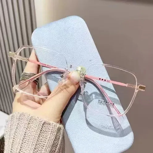 GLAZZY TR Acero Inoxidable Bicolor Cuadrado Fotocromático Anteojos Anti Luz Azul Gafas Ópticas Neutras Gafas Diarias para Computadora