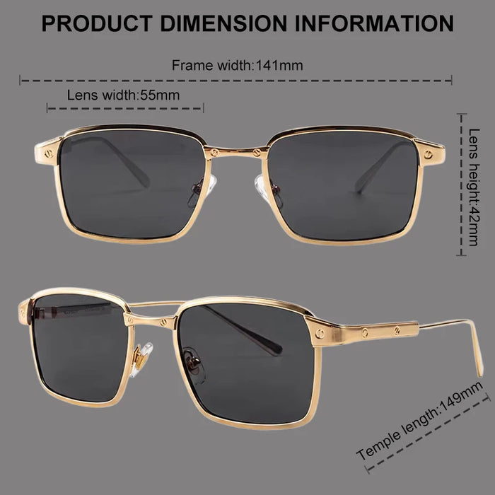 Steampunk Square Sunglasses Men 2026 Luxury Brand Designer Metal Frame Vintage Sun Glasses Punk Driving UV400 Eyewear Male Shade