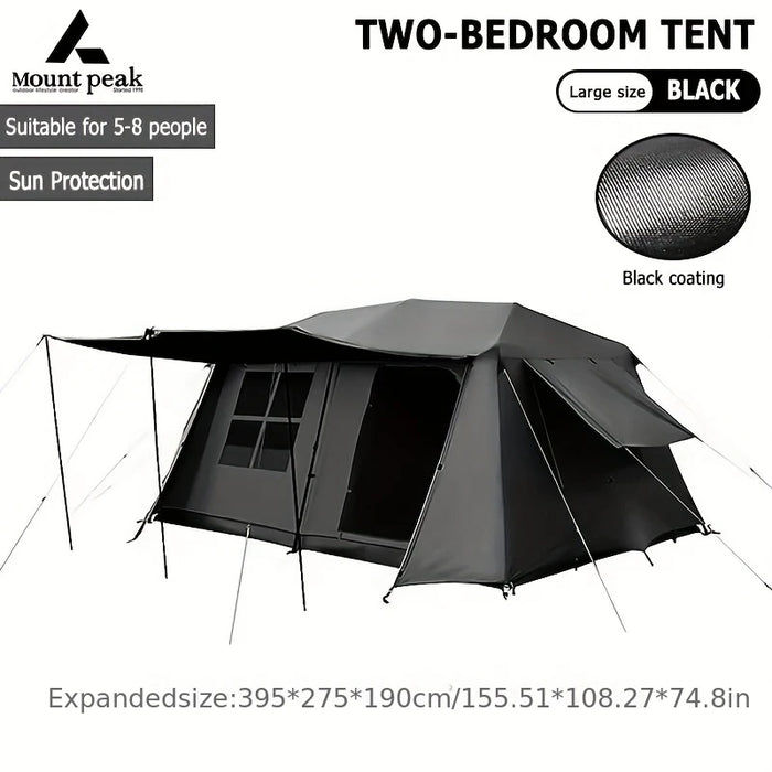 Mount Peak Automatic Large Camping Tent 3-8 People Quick Set Up Ridge Tent with Canopy, Suitable for Outdoor Wilderness Adventur