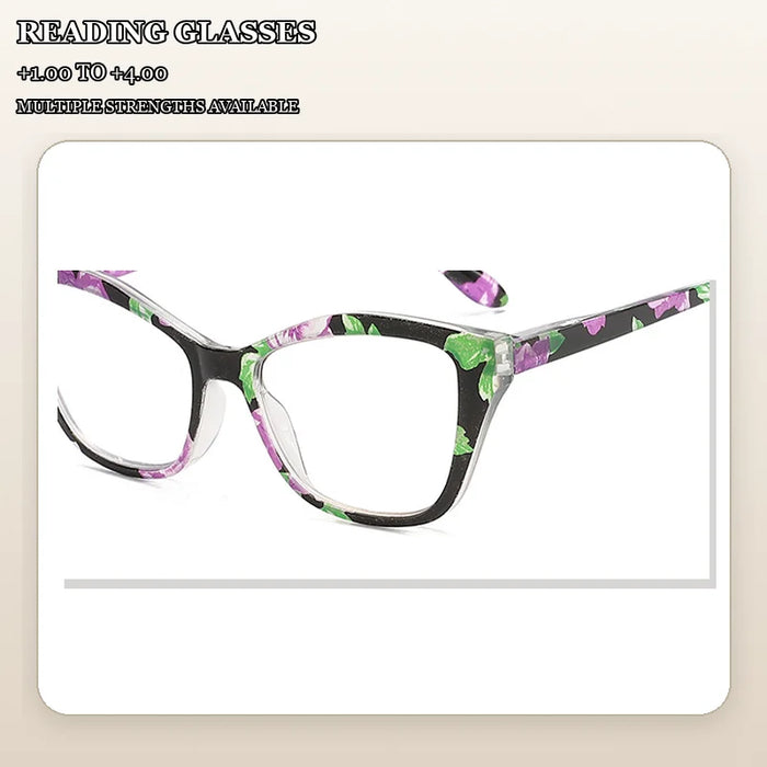 Lentes de Lectura Ojo de Gato con Estampado Floral y Leopardo para Mujer, Paquete de 6, Juego a Granel de Lentes de Lectura con Diseños Múltiples, Múltiples Dioptrías +1